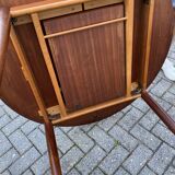 Table ronde scandinave en teck avec 4 chaises