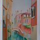 Janick Lerdele : Petit canal à Venise, lithographie originale signée