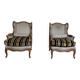 Pair of carved wooden armchairs, 20th century