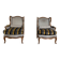Pair of carved wooden armchairs, 20th century