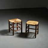 Pair of Bauche stools by Charlotte Perriand, Maison Sentou, circa 1950