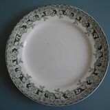 Old earthenware dish St Amand Hamage Murier antique French dish