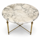 Round marble coffee table with brass base