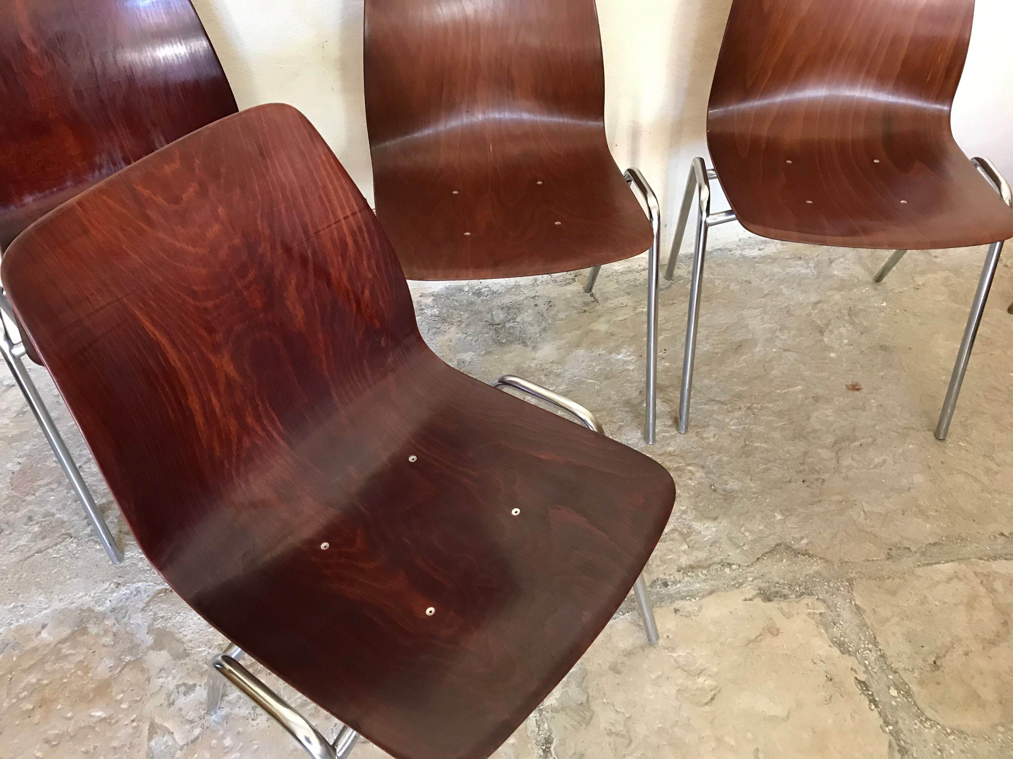 Set of 4 vintage chairs Pagholz West Germany