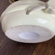 Brass lamp, metal and mother-of-pearl