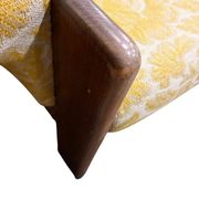 Vintage wooden sofa / armchair with yellow accent