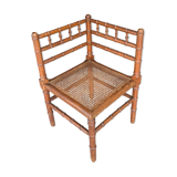 Chaise d’angle avec cannage dit coin de feu