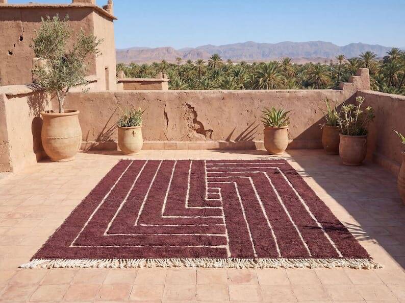 Traditional handwoven Berber rug size 150x250 cm