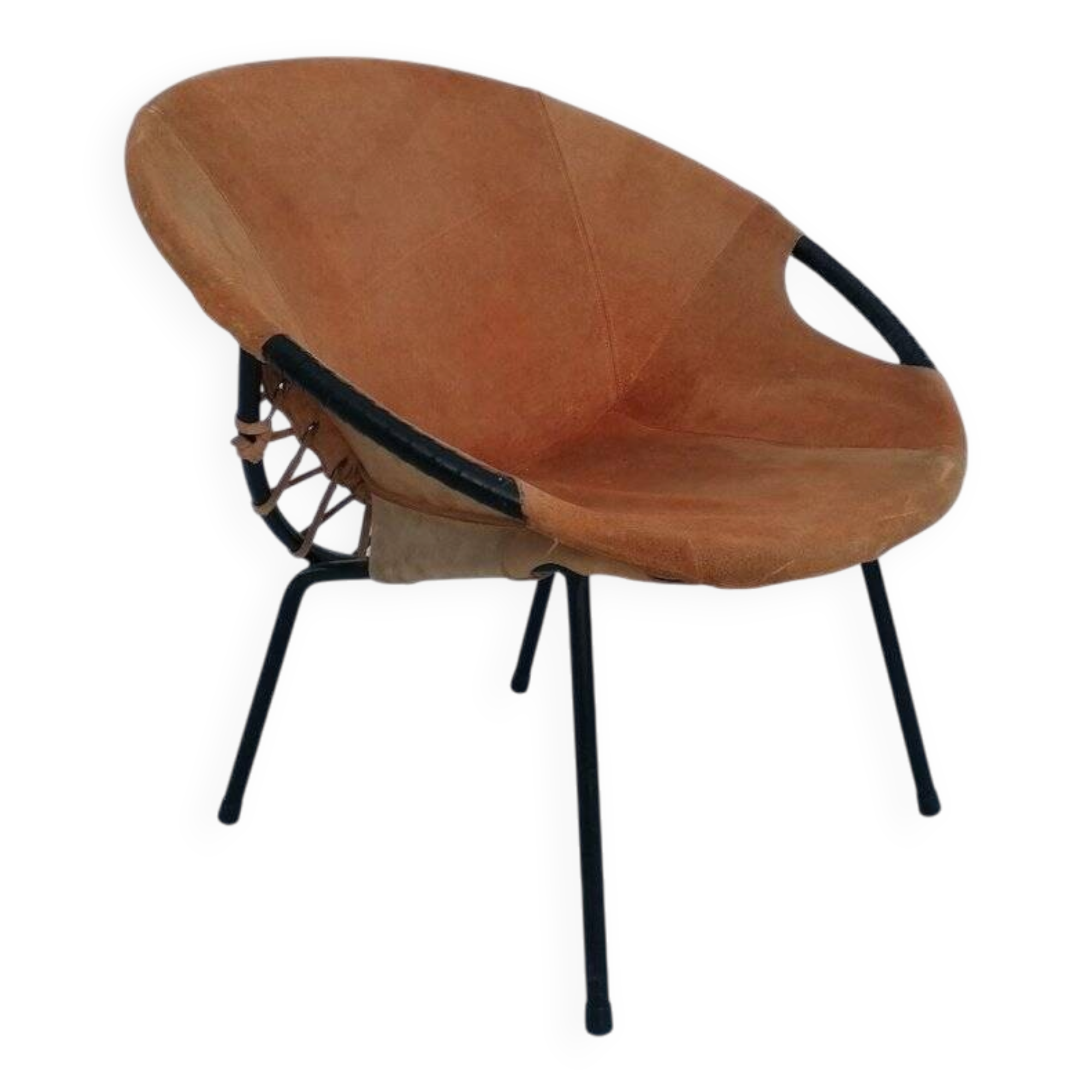 Mid-century circle balloon chair by Lusch Erzeugnis for Lusch & Co, 1960s