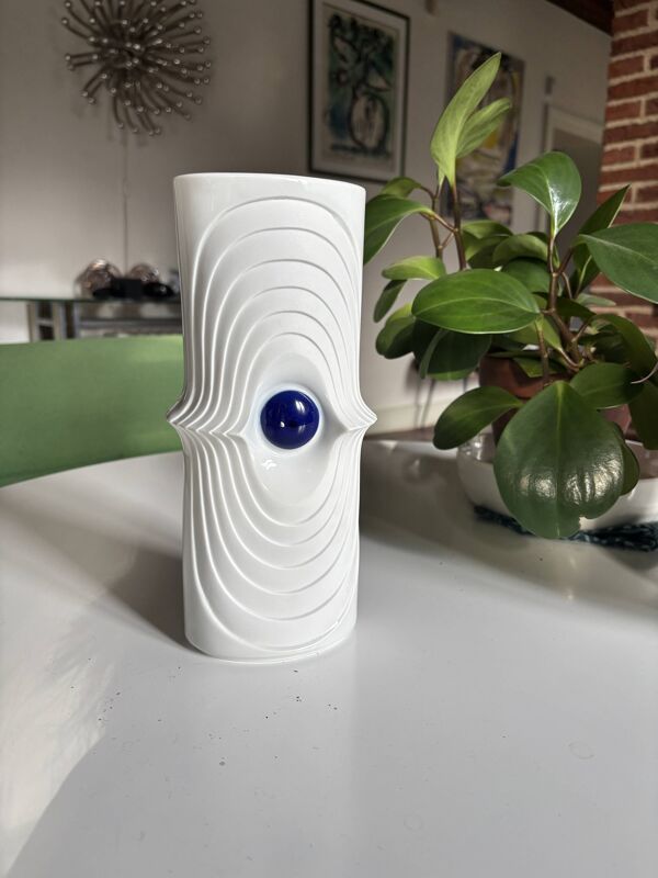 Vase Rosenthal Bavaria en porcelaine blanche, Allemagne 1960