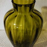 Olive green art deco vase