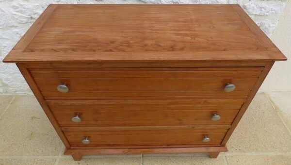 Commode ancienne post art déco  vers 1940 en bois massif pin dans sa patine