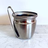 Vintage Alessi ice bucket with tongs from the Mercurio collection from the 1970s