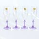 Lot de 4 flûtes Crystal d'Arques vintage en verre alexandrite