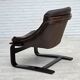 1970s, Swedish design by Åke Fribytter, armchair, furniture leather.