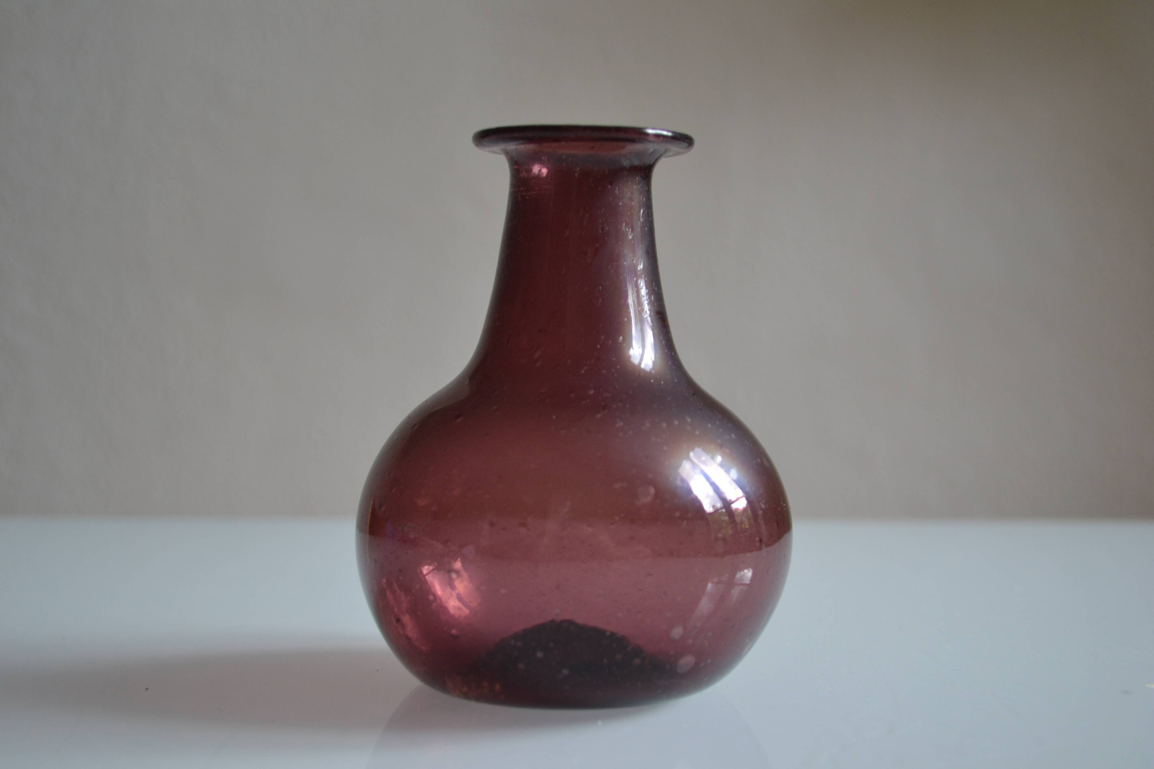 Blown and bubbled glass vase