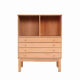 Danish design oak chest of drawers with open display case
