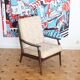 Fauteuil relax vintage en bois de style scandinave, 1950