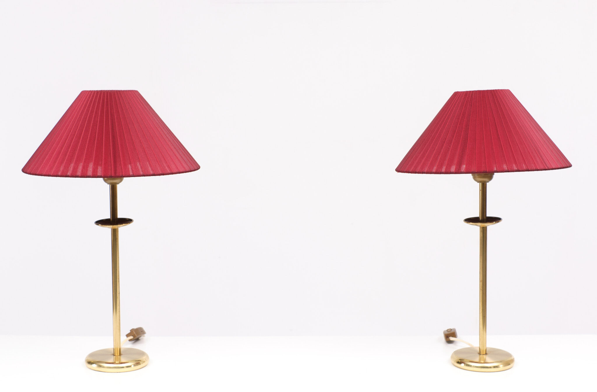 Vintage Set Brass Table Lamps, 1970s