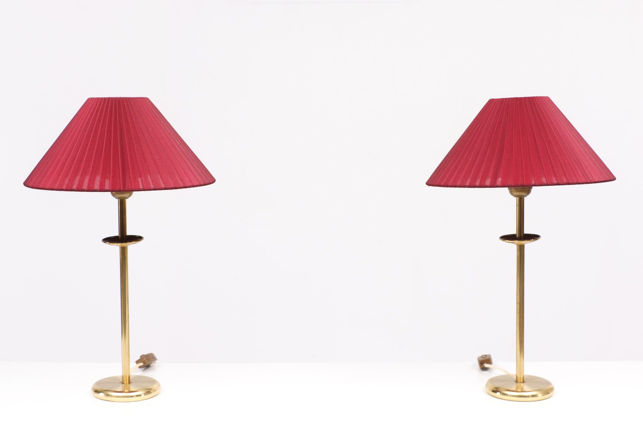 Lampes de table vintage en laiton, années 1970