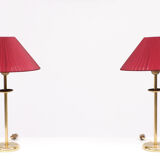 Lampes de table vintage en laiton, années 1970