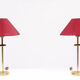 Vintage Set Brass Table Lamps, 1970s