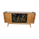 Enfilade vintage chêne clair pieds compas