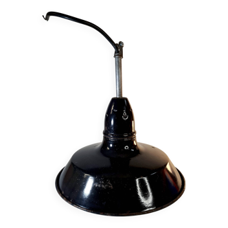 Suspension industrielle émaillée noir & blanc – Réf B