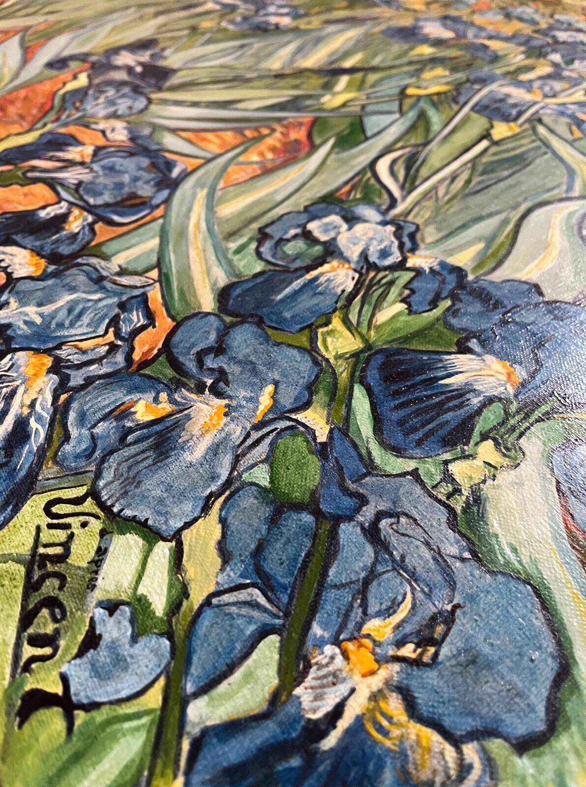 HST painting Copyist work V. Van Gogh "Irises" ukiyo-e