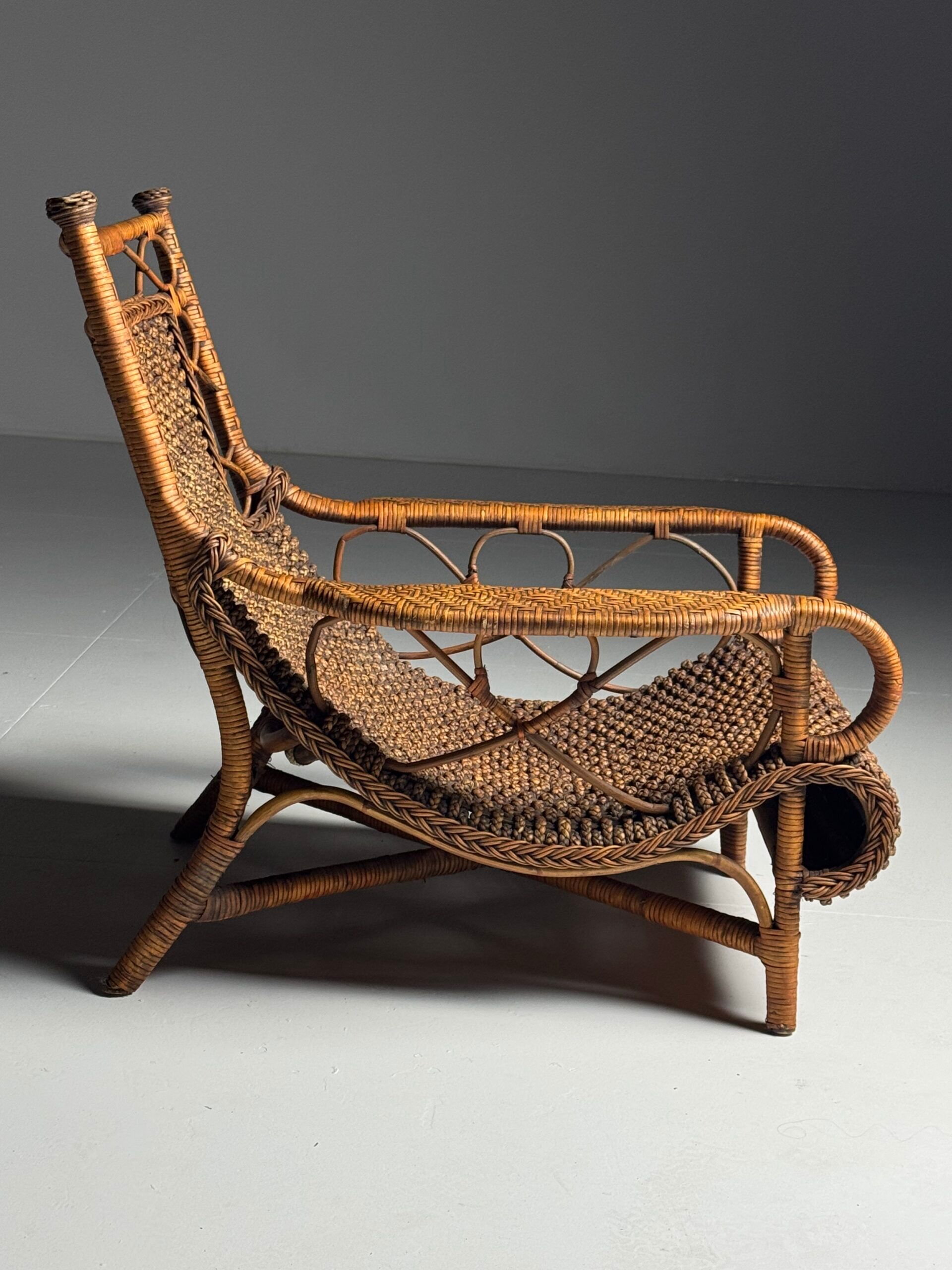 Rattan armchair 1950s vintage