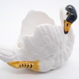 Cache pot en céramique forme de cygne