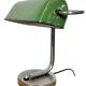 Vintage Green Enamel Banker Lamp, 1950s