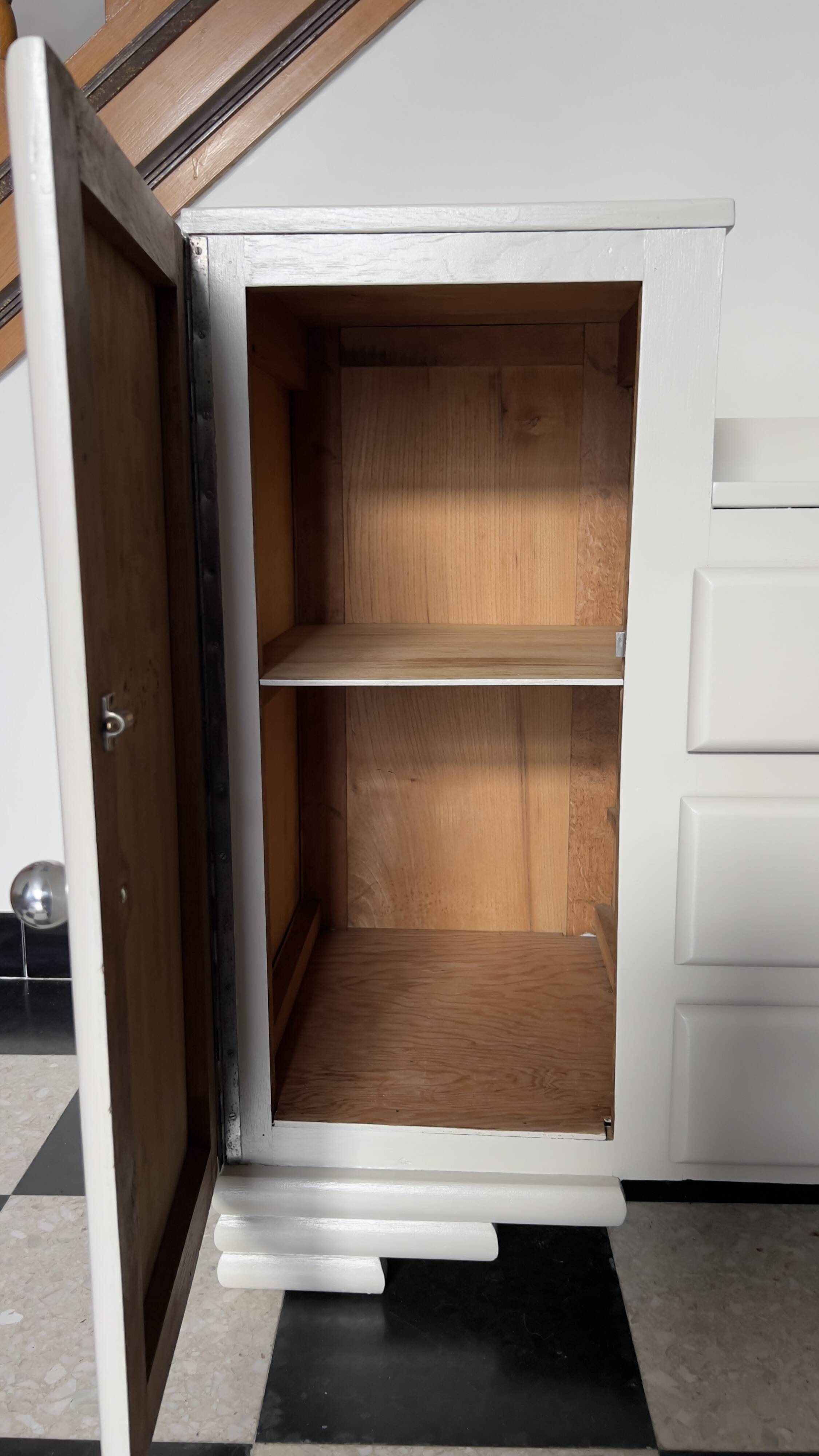 Renovated art deco asymmetrical storage unit