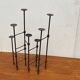 Mid-century brutalist extendable wrought iron floor chandelier, 1960s.