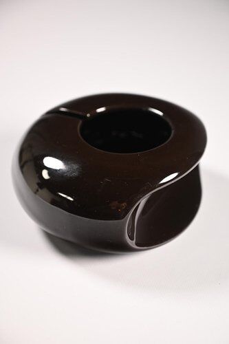 Model 411 Ashtray in Brown Glazed Ceramic from Sicart