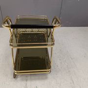 Vintage brass drinks trolley, 1970s