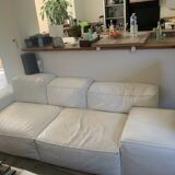 Cadence sofa white leather Rochebobois