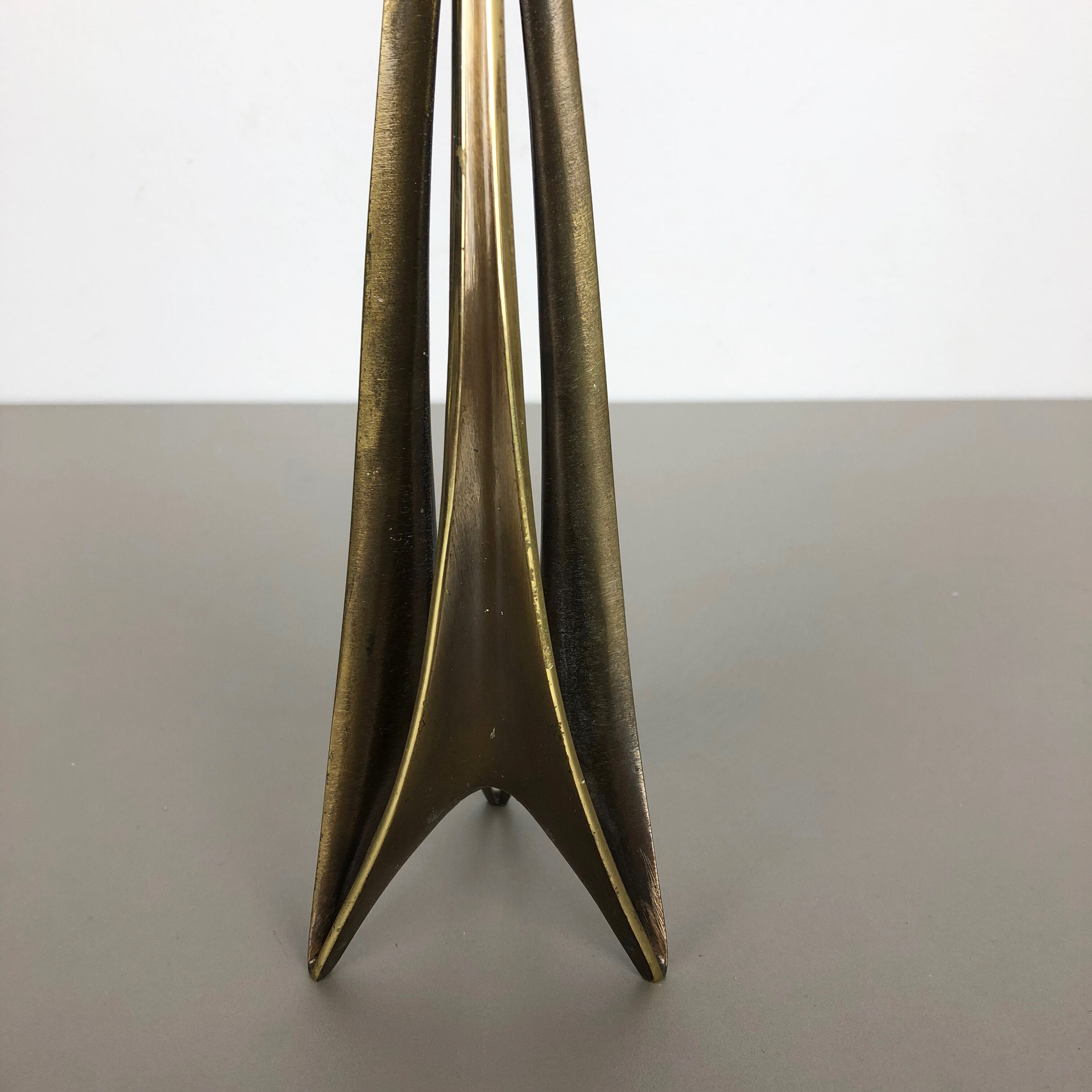 Brutalist Brass Metal Candleholder by Klaus Ullrich for Faber & Schumacher 1950s