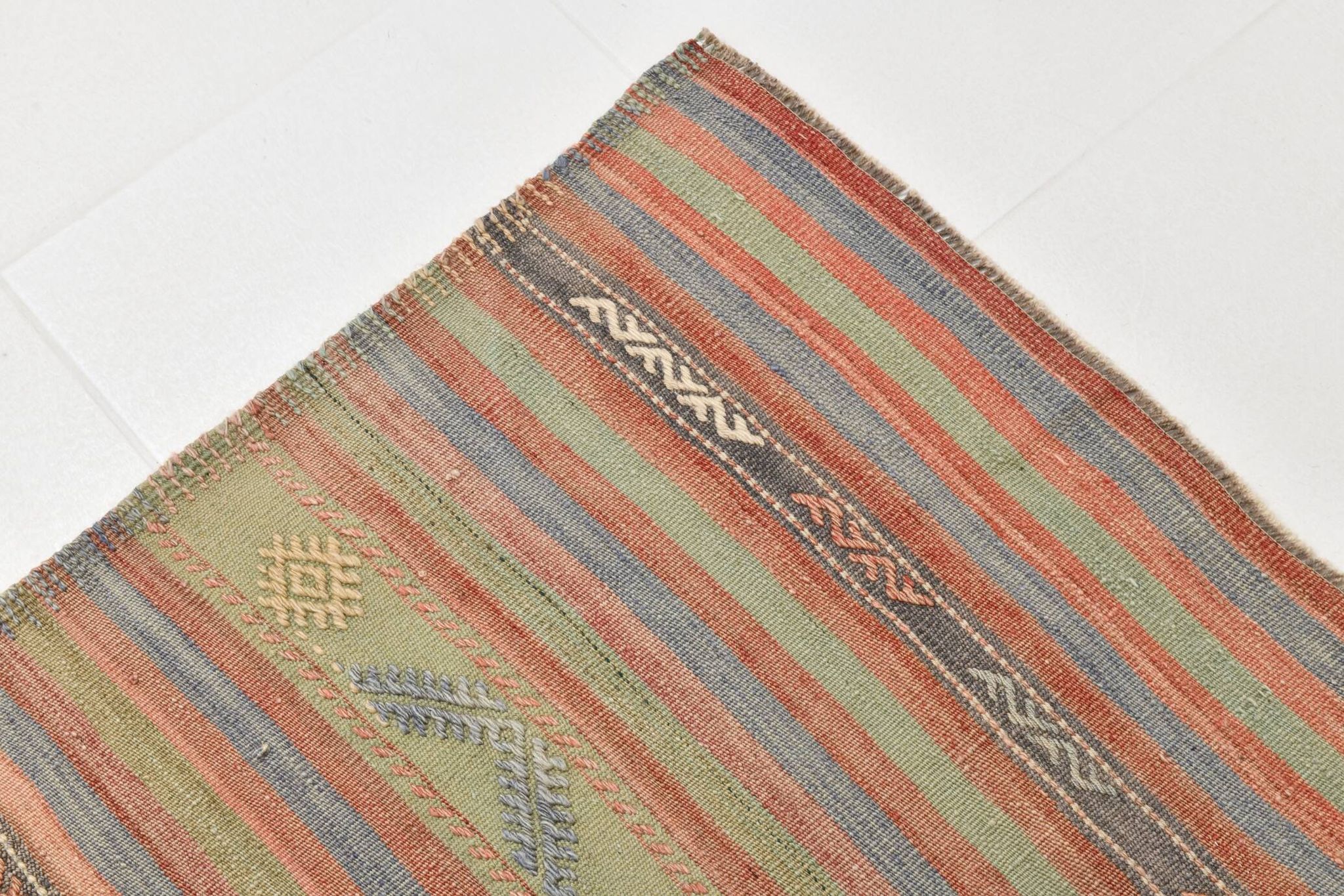 6x11 Kilim Soft Earth Tones Wool Area Kilim Rug, Handwoven Kilim,169x321 Cm