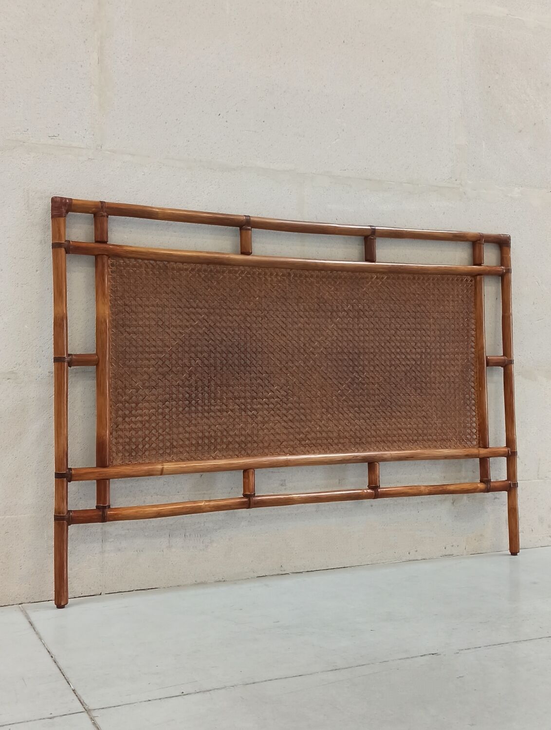 Traditional bamboo and cane headboard, 70's
