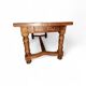 Large Antique Farm Table 190cm - Turned Legs & Stretcher - Bo
