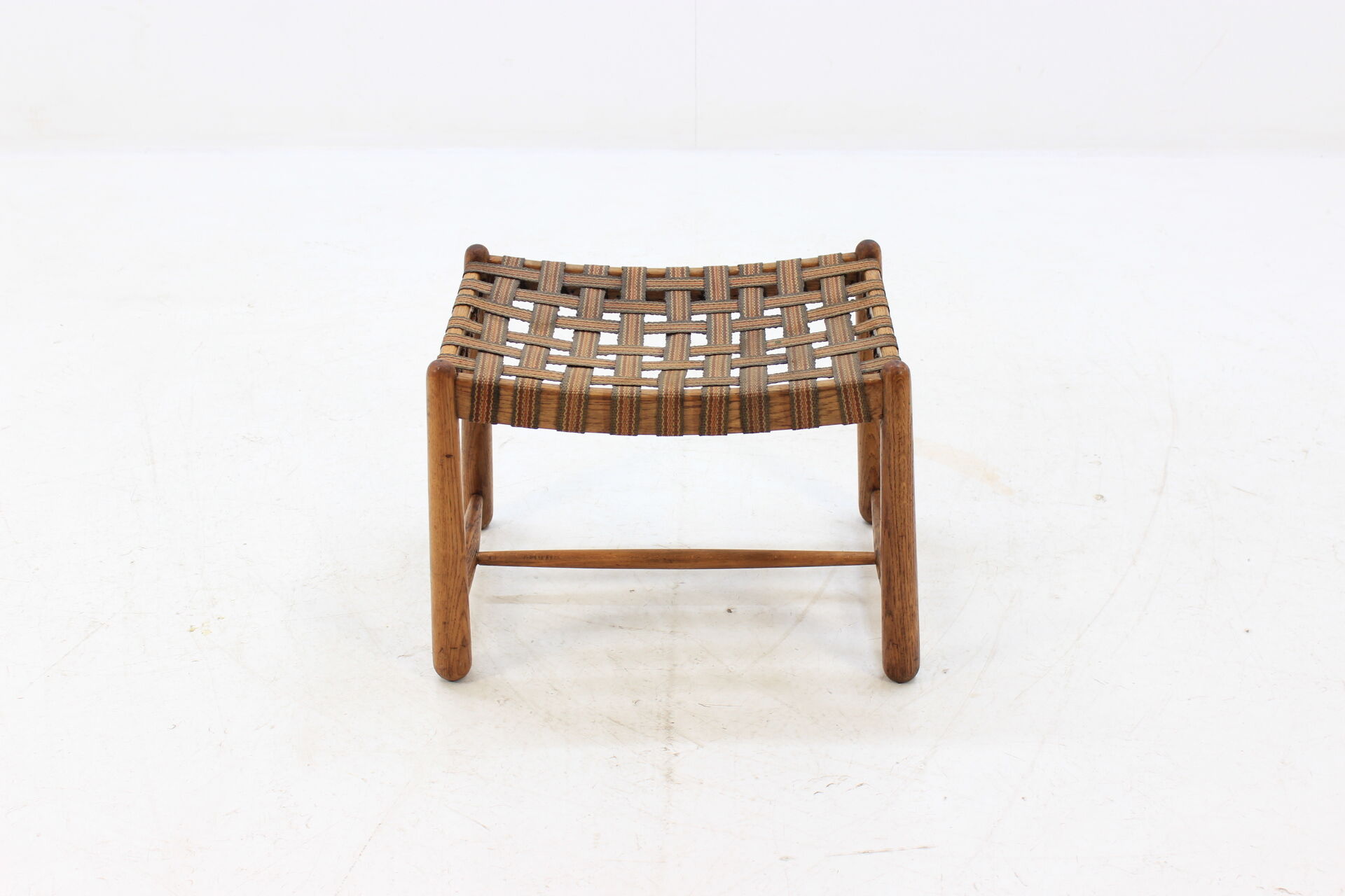 1960 Rare Oak Stool, Czechoslovakia