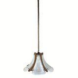 Bamboo acrylic and opaline hanging pendant, 1970,  58cm