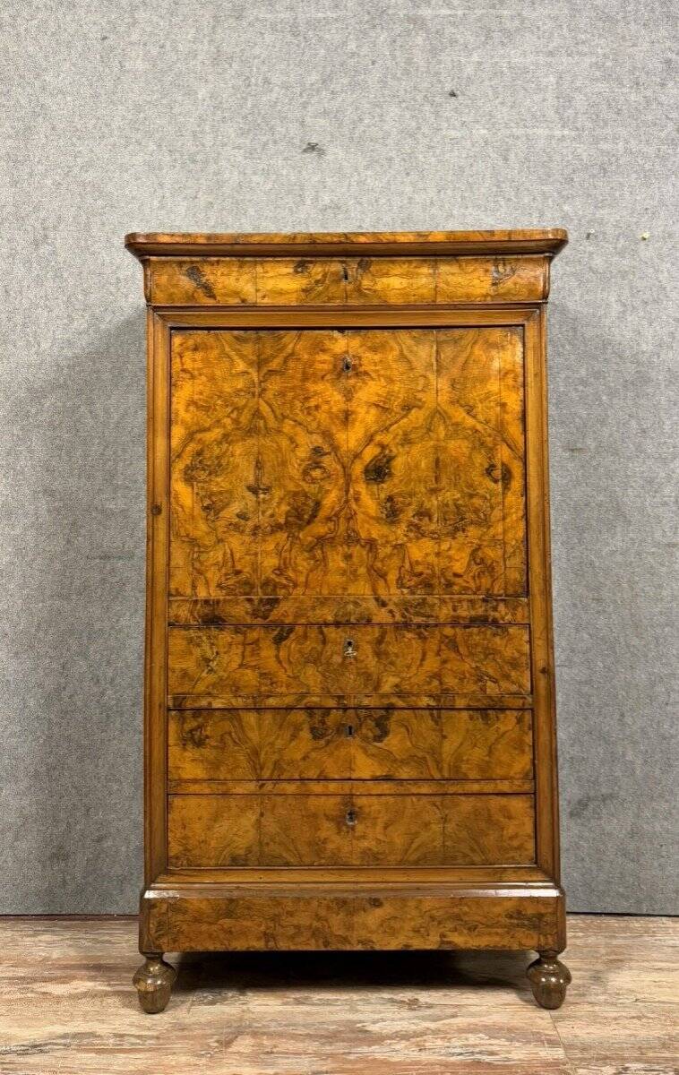 Louis Philippe period secretary with walnut ogee