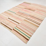 Striped wool kilim rug, 216x292 cm