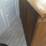 Console, shallow art deco sideboard in raw wood.
