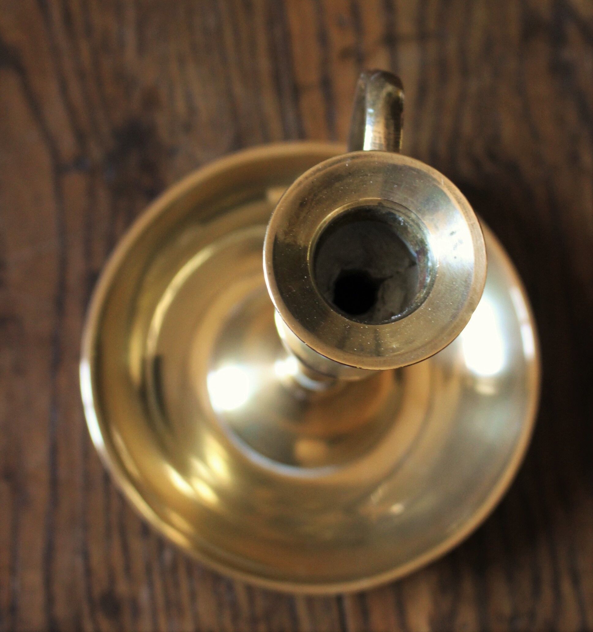 Brass candle holder cellar rat