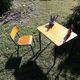 Desk desk desk table child school metal wood and vintage chair