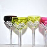 Carafe et 6 verres à liqueur Saint-Louis Bristol Joseph overlay cristal doublé