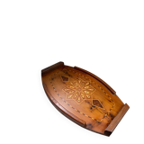 Wooden tray, inlaid decoration with marquetry and mother-of-pearl.